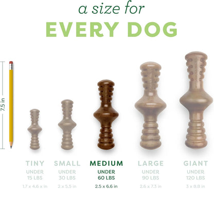 Zaggler Rolling Dog Chew Toy for Aggressive Chewers, Real Chicken, Made in USA, Medium