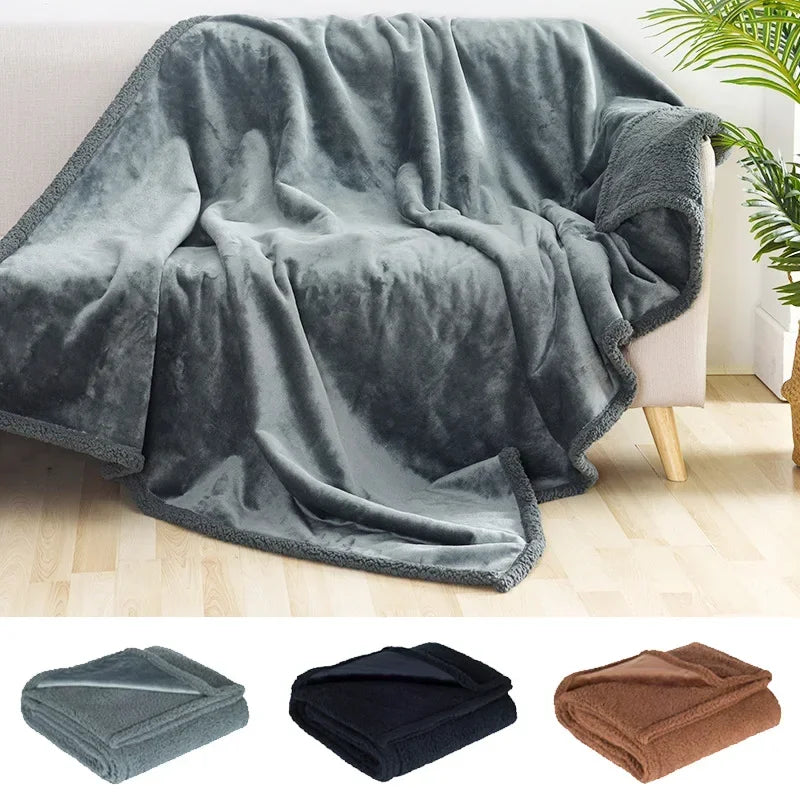 Waterproof Pet Blanket Liquid Pee Proof Dog Blanket for Sofa Bed Couch Reversible Fleece Furniture Protector Cover for Dogs Cats